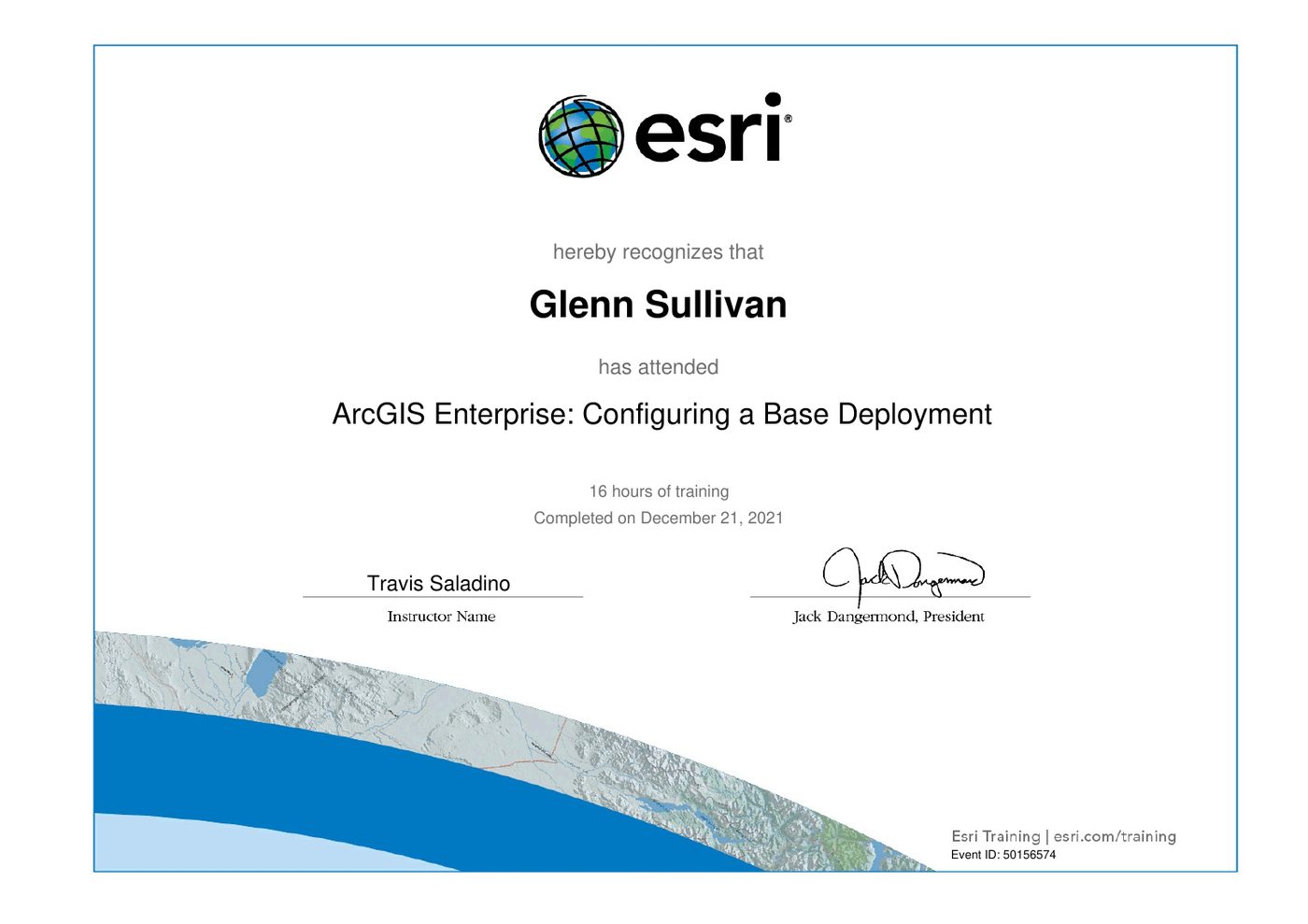 Esri training certificate: ArcGIS Enterprise: Configuring a Base Deployment