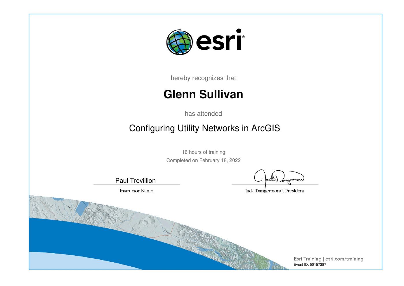 Esri training certificate: Configuring Utility Networks in ArcGIS
