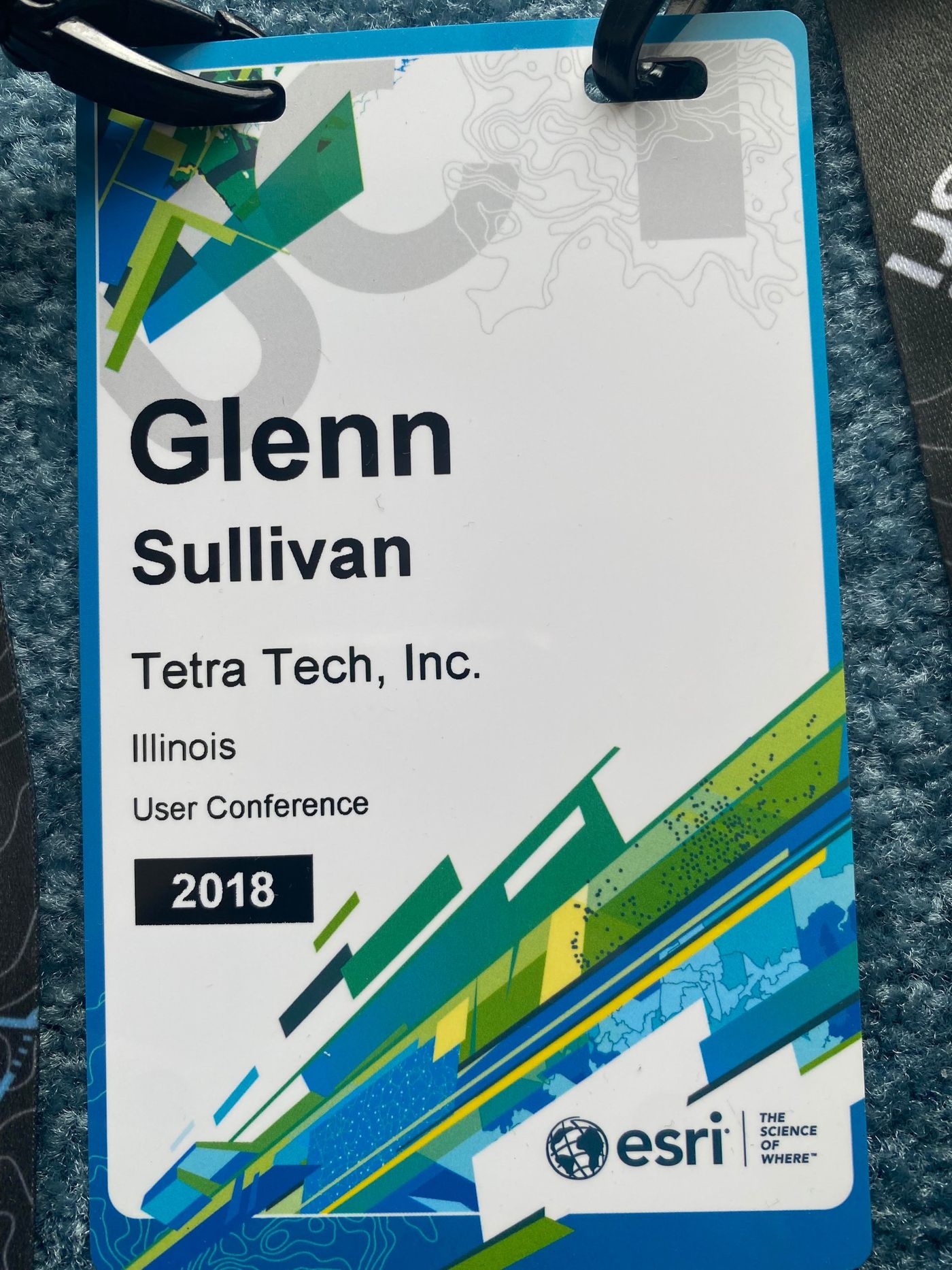 Glenn Sullivan's 2018 Esri User Conference badge